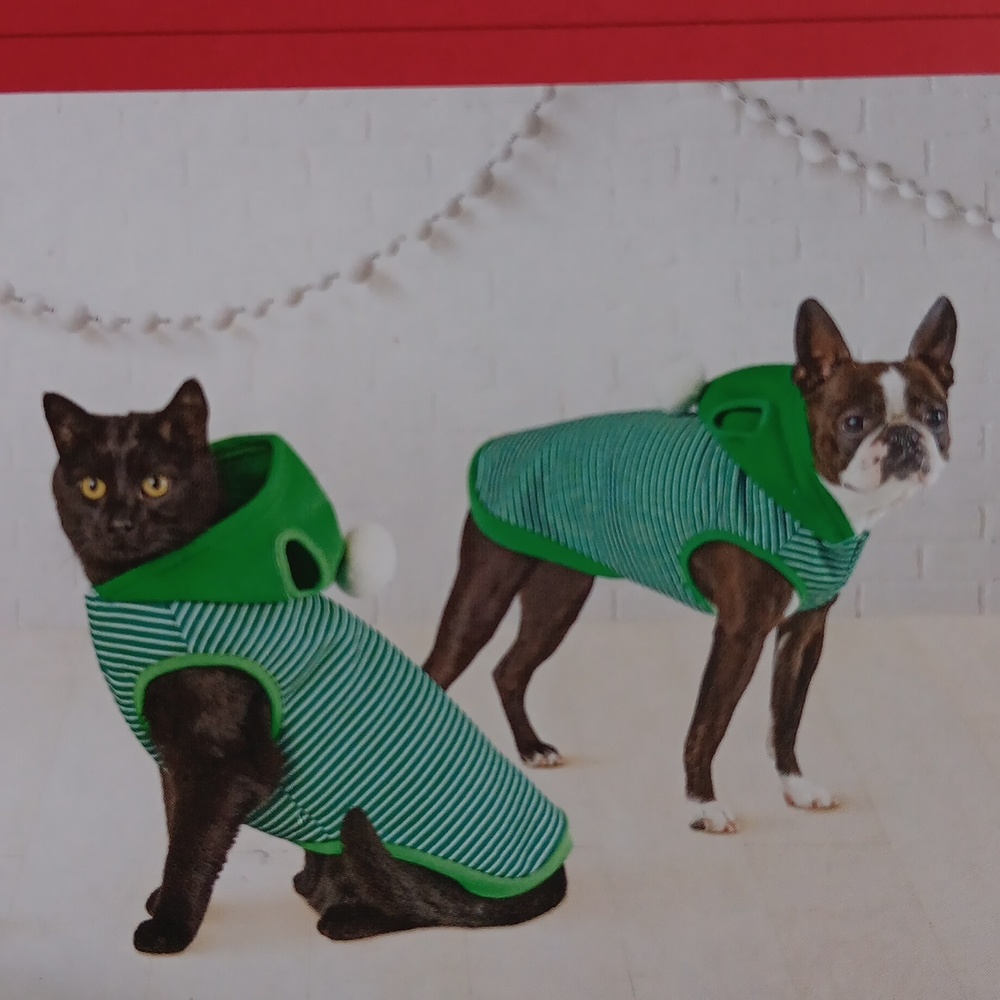 FELINE/ DOG GREEN CHRISTMAS HOODIE
